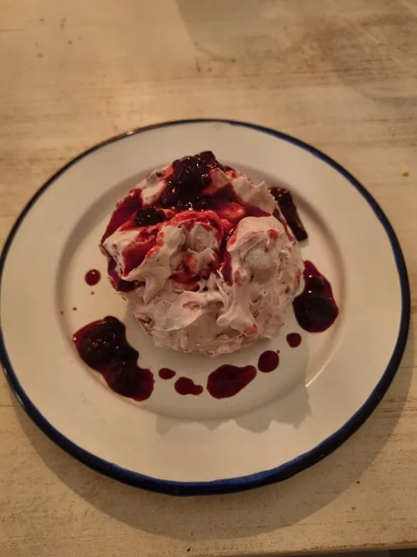 Berry dessert served in the yurt